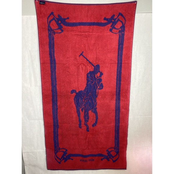 Vintage Ralph Lauren Red Blue Beach Towel - Picture 8 of 12